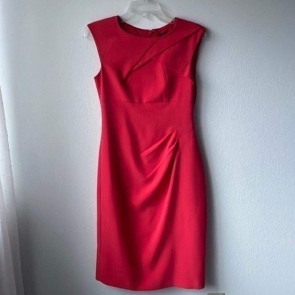 Adrianna Papell dress size 4 bright coral baddie